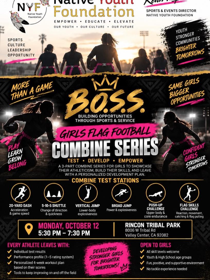 B.O.S.S. Girls Flag Football Combine Series flyer